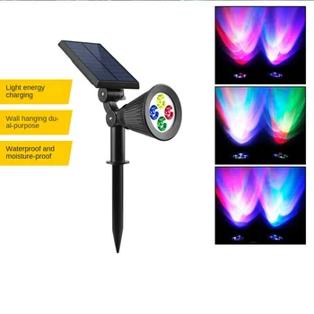 Colorido Solar RGB Refletor Brilhante Lâmpada Solar do Gramado da Lâmpada de Parede, Lâmpada de Chão do Jardim Tomadas