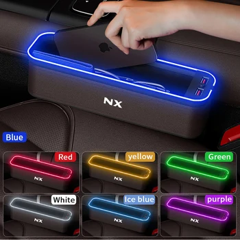 Gm Assento do Carro, Caixa de Armazenamento, com uma Atmosfera de Luz Para Lexus NX Assento de Carro de Limpeza Organizador do Assento de Carregamento USB de Acessórios para carros
