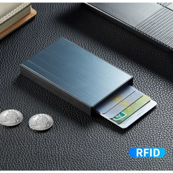 Novo RFID Anti-roubo de Cartão gesto de Percorrer a Caixa de Alumínio de Metal do Cartão de Crédito Clipe da Liga de Alumínio de Moeda, Clip Multifuncional Portátil Cartão de Saco