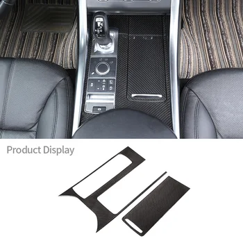 Para Land Rover Range Rover Sport 2014-20 Real de Fibra de Carbono Carro Console Central da Shift de Engrenagem da Caixa de Moldura do Painel de Guarnição Tampa Adesivo LHD