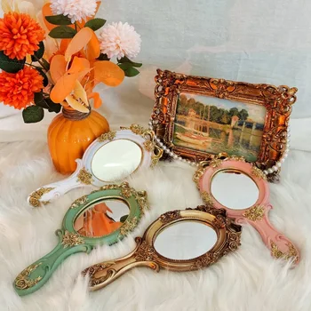 Pequeno Bolso Espelho Para Maquiagem Vintage Portátil De Mesa Mini Espelho De Ouro Vaidade Quarto, Espelho De Maquiagem Asthetic De Decoração De Quarto