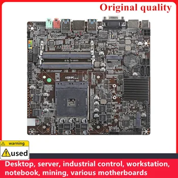 Usado MINI-ITX Para Onda A320-IPC Para a AMD A320 AM4 32G placa-mãe HDMI VGA DC 19V 7A NAS HTPC M. 2 SATA placa-mãe